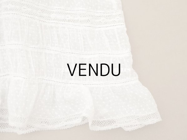 画像7: 1900年頃 アンティーク ドールドレス　ドット刺繍のコットンファブリック ベビードレス　 (7)