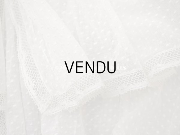 画像4: 1900年頃 アンティーク ドールドレス　ドット刺繍のコットンファブリック ベビードレス　 (4)