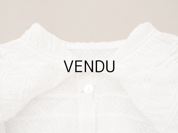 画像8: 1900年頃 アンティーク ドールドレス　ドット刺繍のコットンファブリック ベビードレス　 (8)