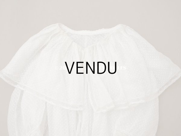 画像3: 1900年頃 アンティーク ドールドレス　ドット刺繍のコットンファブリック ベビードレス　 (3)