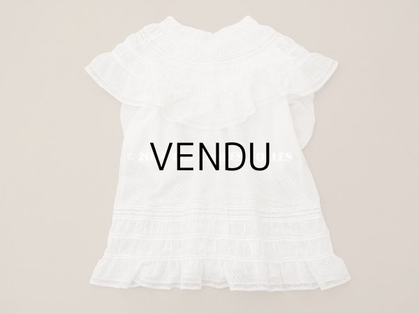 画像12: 1900年頃 アンティーク ドールドレス　ドット刺繍のコットンファブリック ベビードレス　 (12)