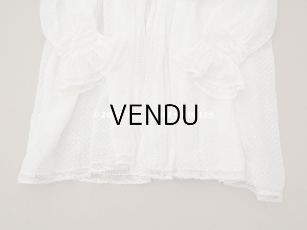 画像8: 1900年頃 アンティーク ドールドレス　ドット刺繍のコットンファブリック ベビードレス　 (8)