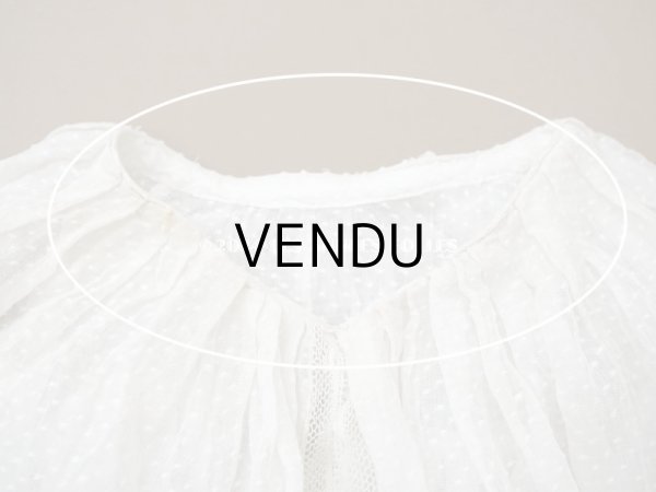 画像5: 1900年頃 アンティーク ドールドレス　ドット刺繍のコットンファブリック ベビードレス　 (5)