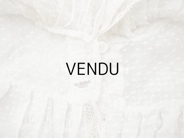 画像6: 1900年頃 アンティーク ドールドレス　ドット刺繍のコットンファブリック ベビードレス　 (6)