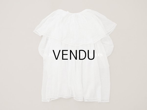 画像9: 1900年頃 アンティーク ドールドレス　ドット刺繍のコットンファブリック ベビードレス　 (9)