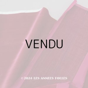 画像: アンティーク シルク製ベルベット & コーディロイ 2点セット ボルドー ファブリック