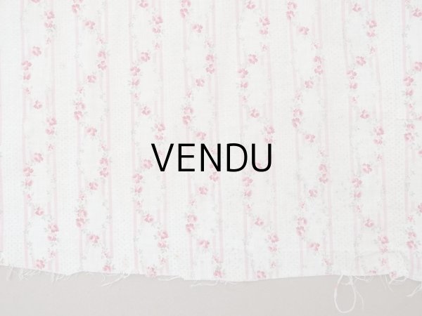 画像14: 1900年頃 アンティーク 薔薇のガーランド柄 コットン製ファブリック  (14)