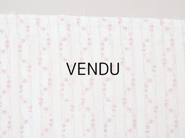 画像11: 1900年頃 アンティーク 薔薇のガーランド柄 コットン製ファブリック  (11)