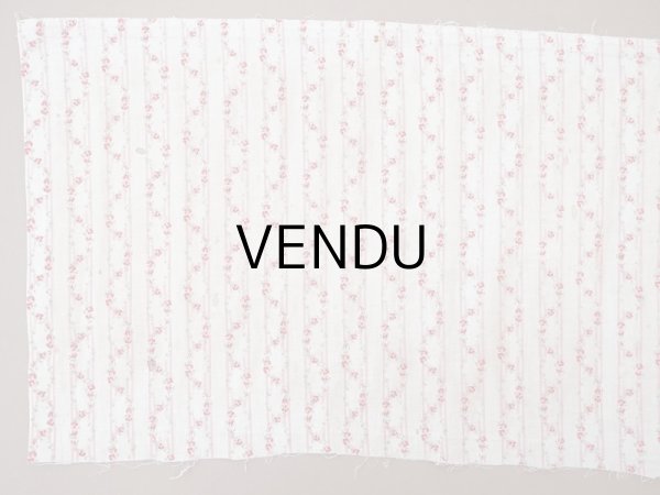 画像5: 1900年頃 アンティーク 薔薇のガーランド柄 コットン製ファブリック  (5)