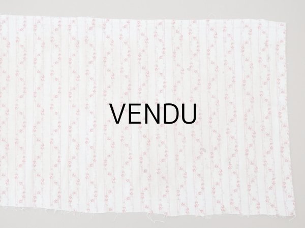 画像8: 1900年頃 アンティーク 薔薇のガーランド柄 コットン製ファブリック  (8)