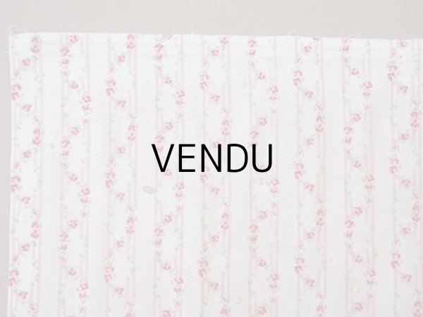 画像9: 1900年頃 アンティーク 薔薇のガーランド柄 コットン製ファブリック  (9)