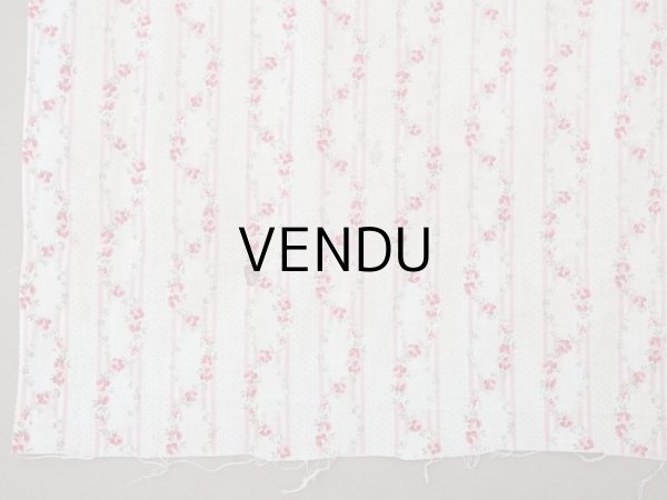 画像10: 1900年頃 アンティーク 薔薇のガーランド柄 コットン製ファブリック  (10)