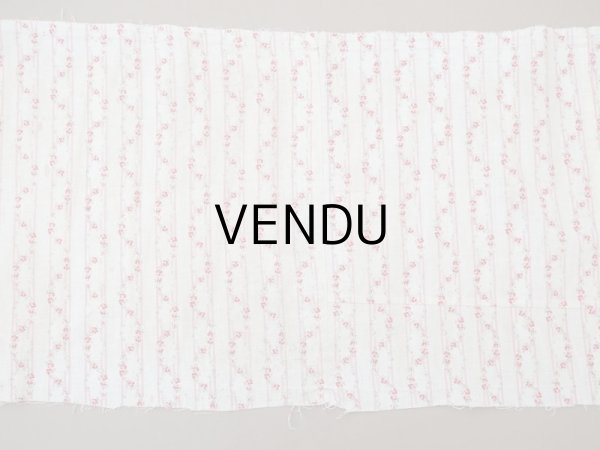 画像6: 1900年頃 アンティーク 薔薇のガーランド柄 コットン製ファブリック  (6)