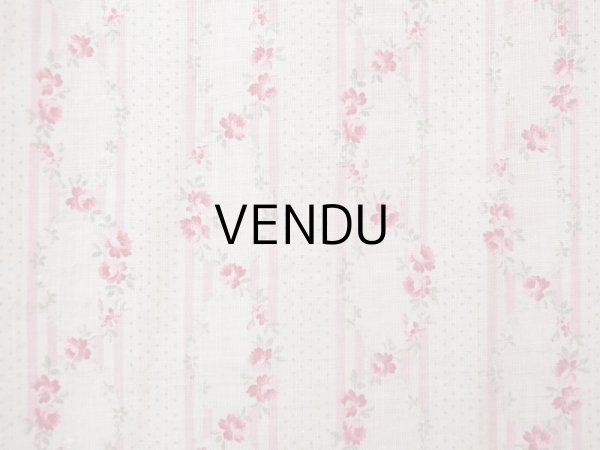 画像4: 1900年頃 アンティーク 薔薇のガーランド柄 コットン製ファブリック  (4)