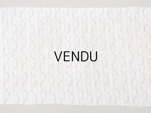 画像7: 1900年頃 アンティーク 薔薇のガーランド柄 コットン製ファブリック  (7)