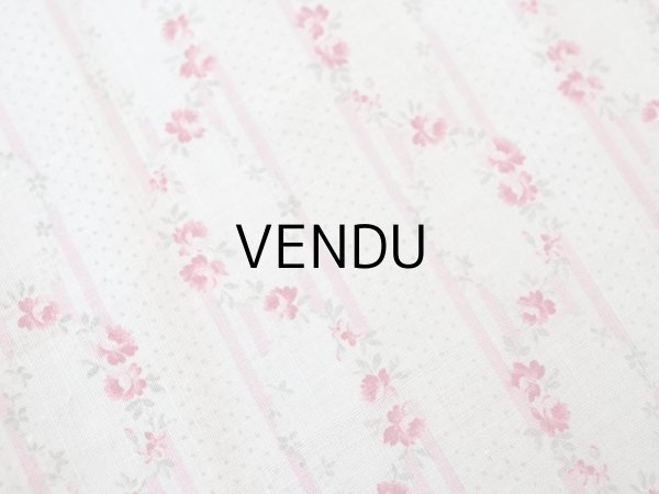 画像3: 1900年頃 アンティーク 薔薇のガーランド柄 コットン製ファブリック  (3)