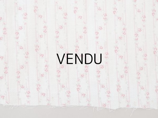 画像12: 1900年頃 アンティーク 薔薇のガーランド柄 コットン製ファブリック  (12)