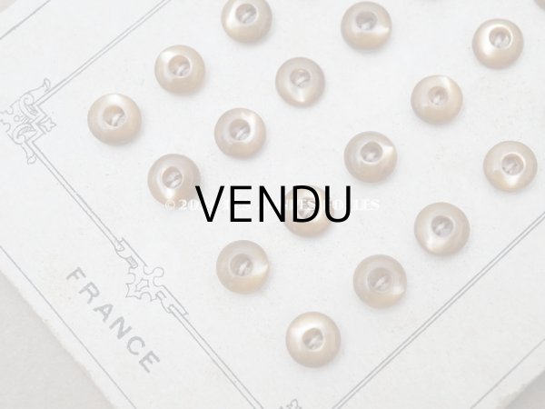 画像4: アンティーク マザーオブパール製 極小 ボタン 6.5mm 24ピース シェルボタン キャラメルブラウン (4)