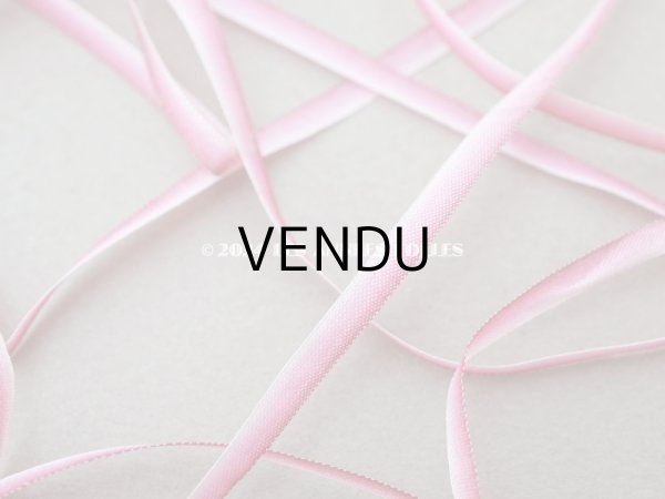 画像2: アンティーク  リボン刺繍 & ロココトリム用 シルク製 リボン 4.8m 3mm幅 ピンク&ボルドー (2)