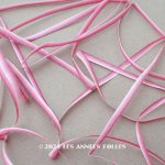 画像: アンティーク  リボン刺繍 & ロココトリム用 シルク製 リボン 4.8m 3mm幅 ピンク&ボルドー