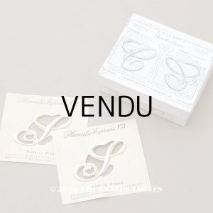 画像: 1900年頃 アンティーク 箱入り イニシャルシート モノグラム 2シート 【S】 -N°3- INITIALES BRODEES PLUMETIS-EXPRESS
