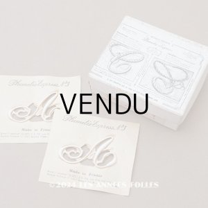 画像: 1900年頃 アンティーク 箱入り イニシャルシート モノグラム 2シート 【A】 -N°3- INITIALES BRODEES PLUMETIS-EXPRESS