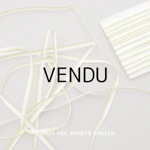 画像: アンティーク リボン刺繍 & ロココトリム用 シルク製 リボン 3mm幅 グリーン&レモン色