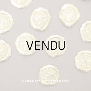 画像: アンティーク ドラジェ用ラベル 花かご フラワーバスケット 23ピースのセット