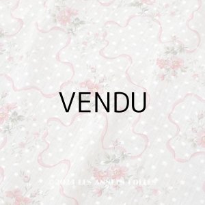 画像: 1880年頃 アンティーク ドレス用 コットンオーガンジー 薔薇模様＆ドット刺繍入り 70×70cm 