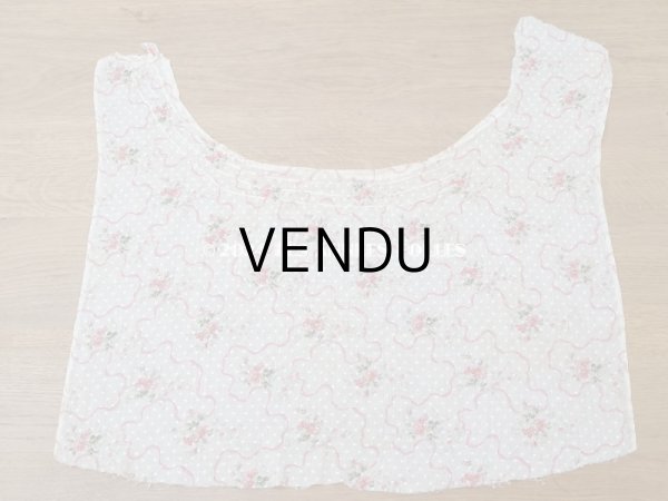 画像3: 1880年頃 アンティーク ドレス用 コットンオーガンジー 薔薇模様＆ドット刺繍入り 70×70cm  (3)