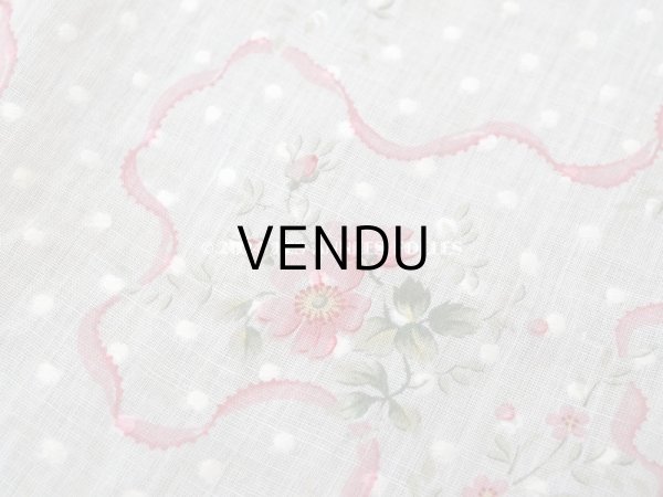 画像4: 1880年頃 アンティーク ドレス用 コットンオーガンジー 薔薇模様＆ドット刺繍入り 70×70cm  (4)