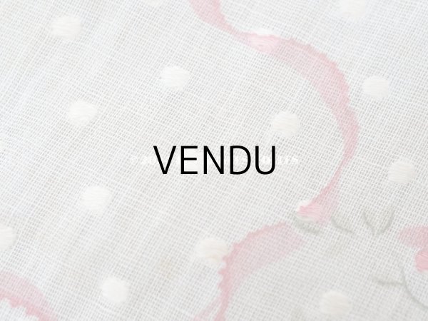 画像6: 1880年頃 アンティーク ドレス用 コットンオーガンジー 薔薇模様＆ドット刺繍入り 70×70cm  (6)