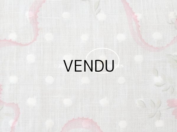 画像9: 1880年頃 アンティーク ドレス用 コットンオーガンジー 薔薇模様＆ドット刺繍入り 70×70cm  (9)