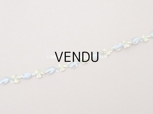 画像2: 1900年頃 アンティーク シルク製 ブルーの薔薇のロココトリム ロココリボン (2)