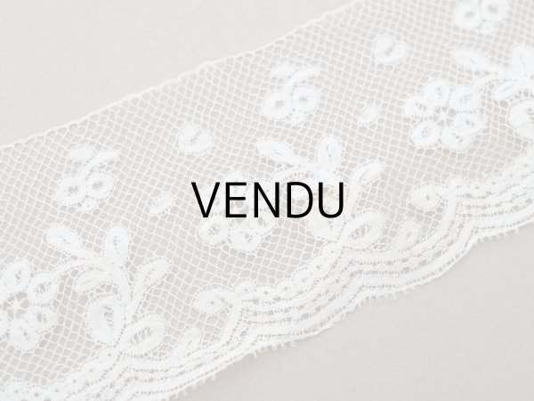 画像9: アンティーク 花模様のヴァランシエンヌレース 2.1m 5.4cm幅 エクリュ (9)