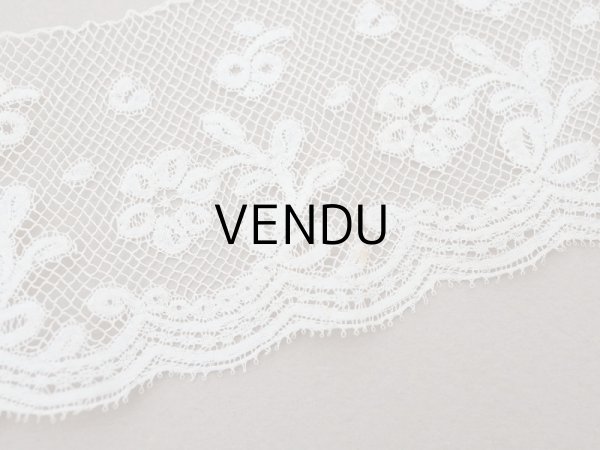 画像5: アンティーク 花模様のヴァランシエンヌレース 2.1m 5.4cm幅 エクリュ (5)