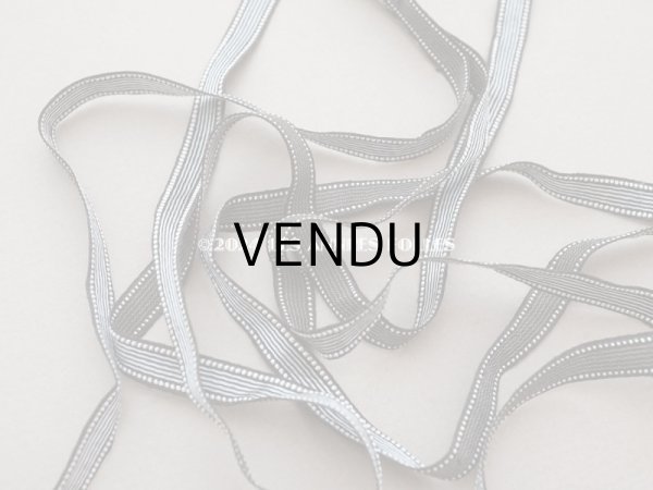 画像2: アンティーク パールリムのリボン モノトーン 2.81m 9mm幅 黒＆白 (2)