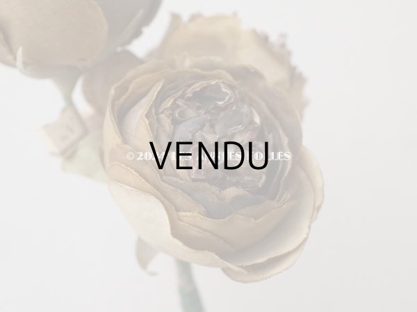 画像7: 未使用 ラベル付き アンティーク シルク製 薔薇の布花 カーキブラウン (7)