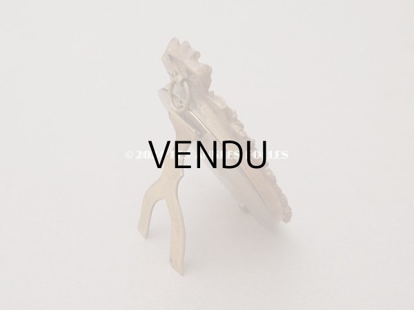 画像10: 19世紀末 アンティーク  ブロンズ製フレーム ミニアチュール (肖像画)入り 薔薇のガーランド (10)