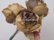 画像6: 未使用 ラベル付き アンティーク シルク製 薔薇の布花 カーキブラウン (6)