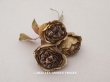 画像1: 未使用 ラベル付き アンティーク シルク製 薔薇の布花 カーキブラウン (1)