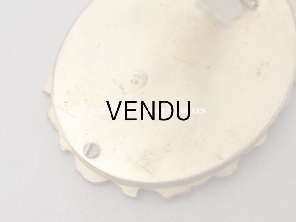 画像9: 19世紀末 アンティーク  ブロンズ製フレーム ミニアチュール (肖像画)入り 薔薇のガーランド (9)