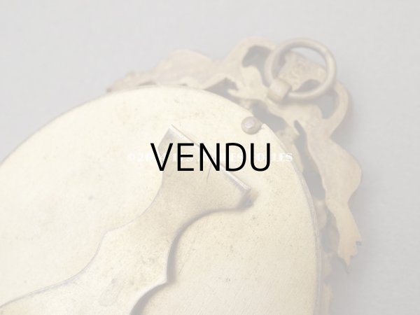 画像8: 19世紀末 アンティーク  ブロンズ製フレーム ミニアチュール (肖像画)入り 薔薇のガーランド (8)