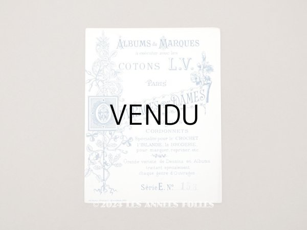 画像1: アンティーク モノグラムの図案帳 ALBUMS DE MARQUES COTONS L.V. OUVRAGES DE DAMES SERIE F N 156 (1)