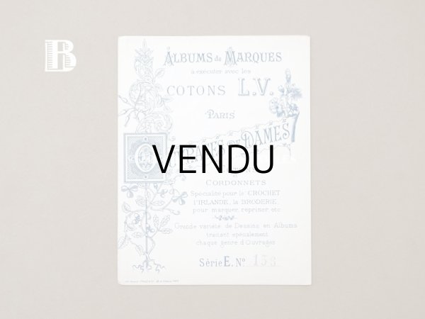 画像8: アンティーク モノグラムの図案帳 ALBUMS DE MARQUES COTONS L.V. OUVRAGES DE DAMES SERIE F N 156 (8)