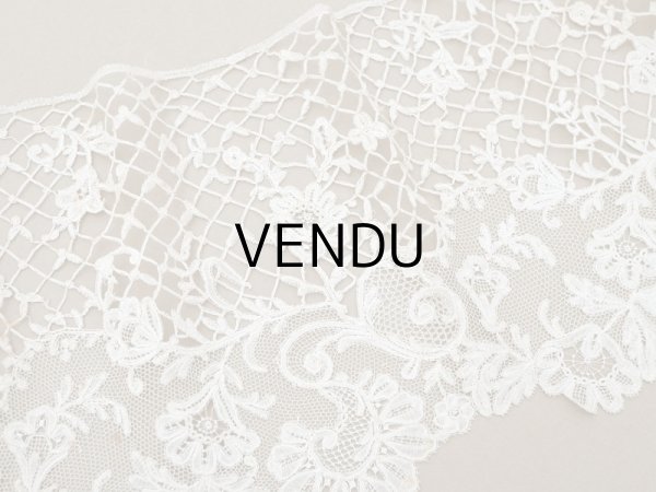 画像3: アンティーク 幅広 ニードルレース＆ボビンレースのボーダー 131cm 18.9cm幅 (3)