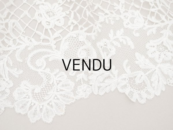 画像5: アンティーク 幅広 ニードルレース＆ボビンレースのボーダー 131cm 18.9cm幅 (5)