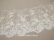 画像1: アンティーク 幅広 ニードルレース＆ボビンレースのボーダー 131cm 18.9cm幅 (1)