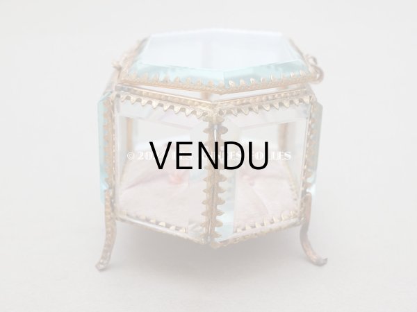 画像6: 【セール対象外】19世紀末 アンティーク ジュエリーボックス 六角形 ピンクのシルククッション  (6)