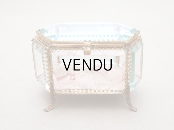 画像4: 【セール対象外】19世紀末 アンティーク ジュエリーボックス 六角形 ピンクのシルククッション  (4)